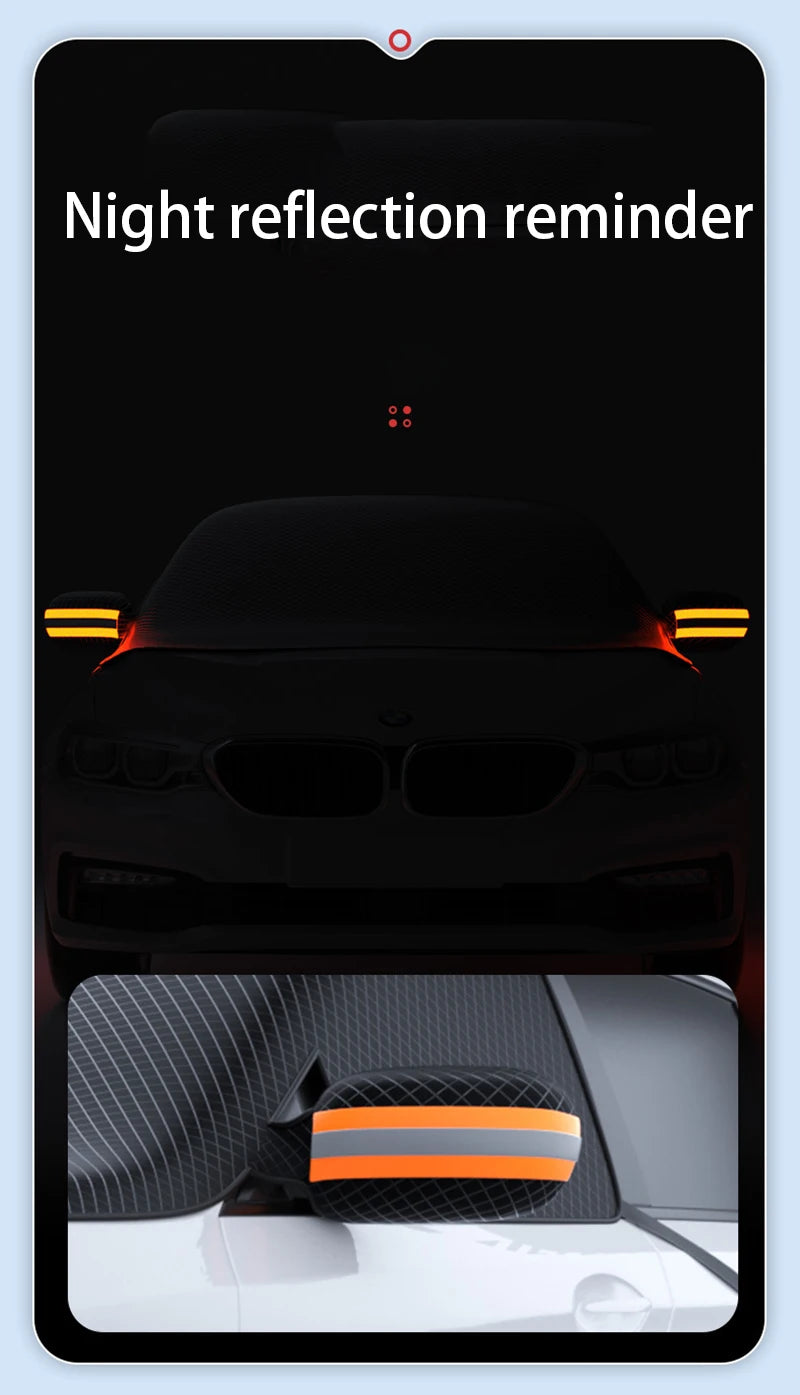 Magnetic Car Snow Cover Car Front Windscreen Cover Exterior Sunshade Snow Protection Snow Shield Half-Cover Windshield Cover