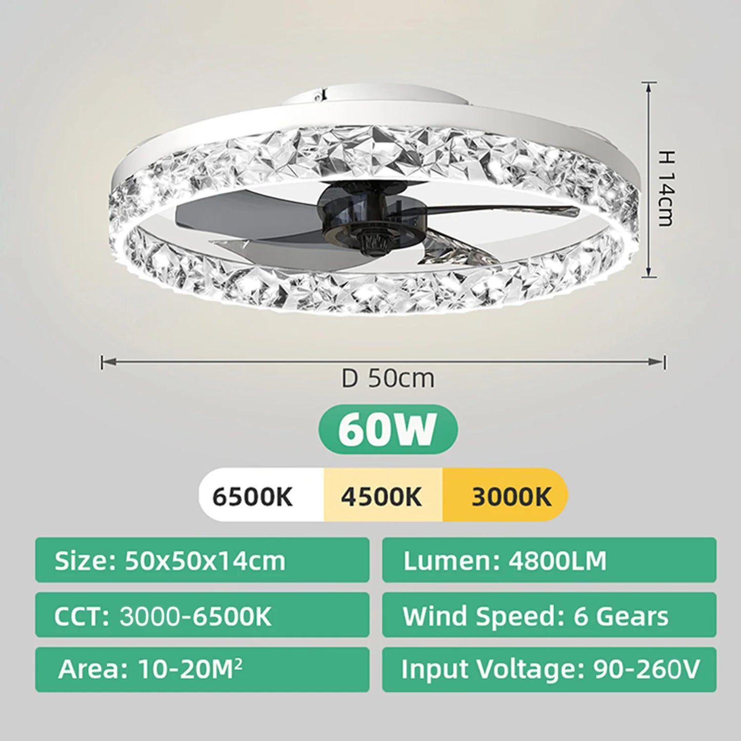 Modern Ceiling Fan (With Lighting) Silent LED Dimmable Ceiling Fan (With Remote Control) for Bedroom Study Dining Room,