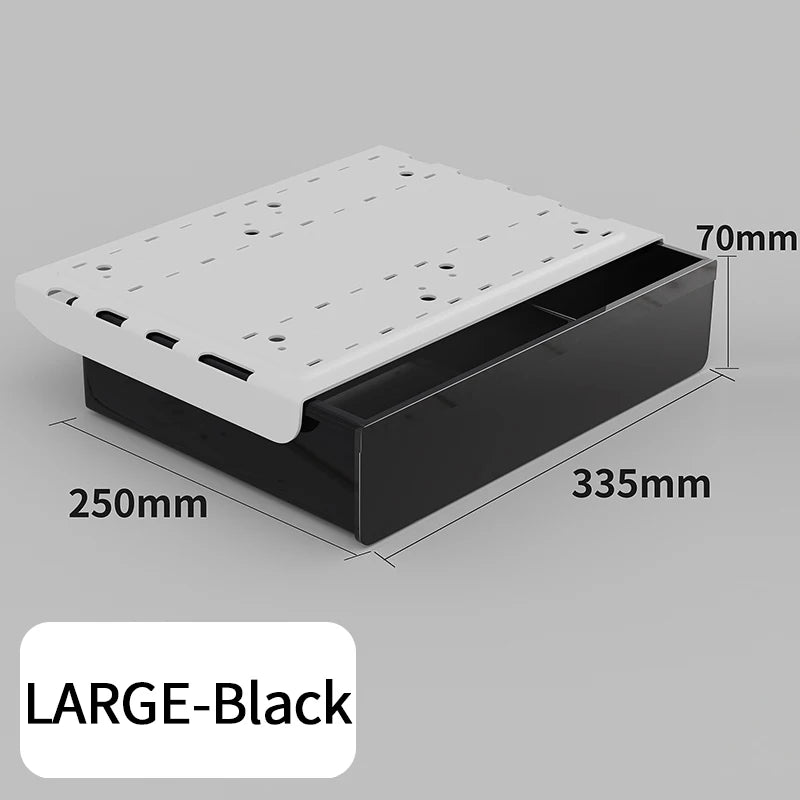 Universal No-Drill Under-Desk Drawer | Adhesive, Hidden Storage Organizer for Office or Home with Large Capacity
