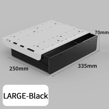 Universal No-Drill Under-Desk Drawer | Adhesive, Hidden Storage Organizer for Office or Home with Large Capacity