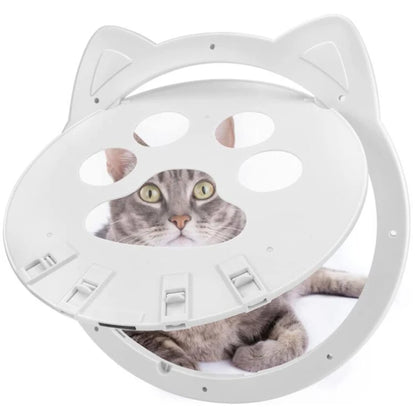 4 Ways Lock Small Cat Paw Print Flap Pet Door Puppy Door for Interior Exterior Door Window Lockable Safe Dog Gate Screen Door
