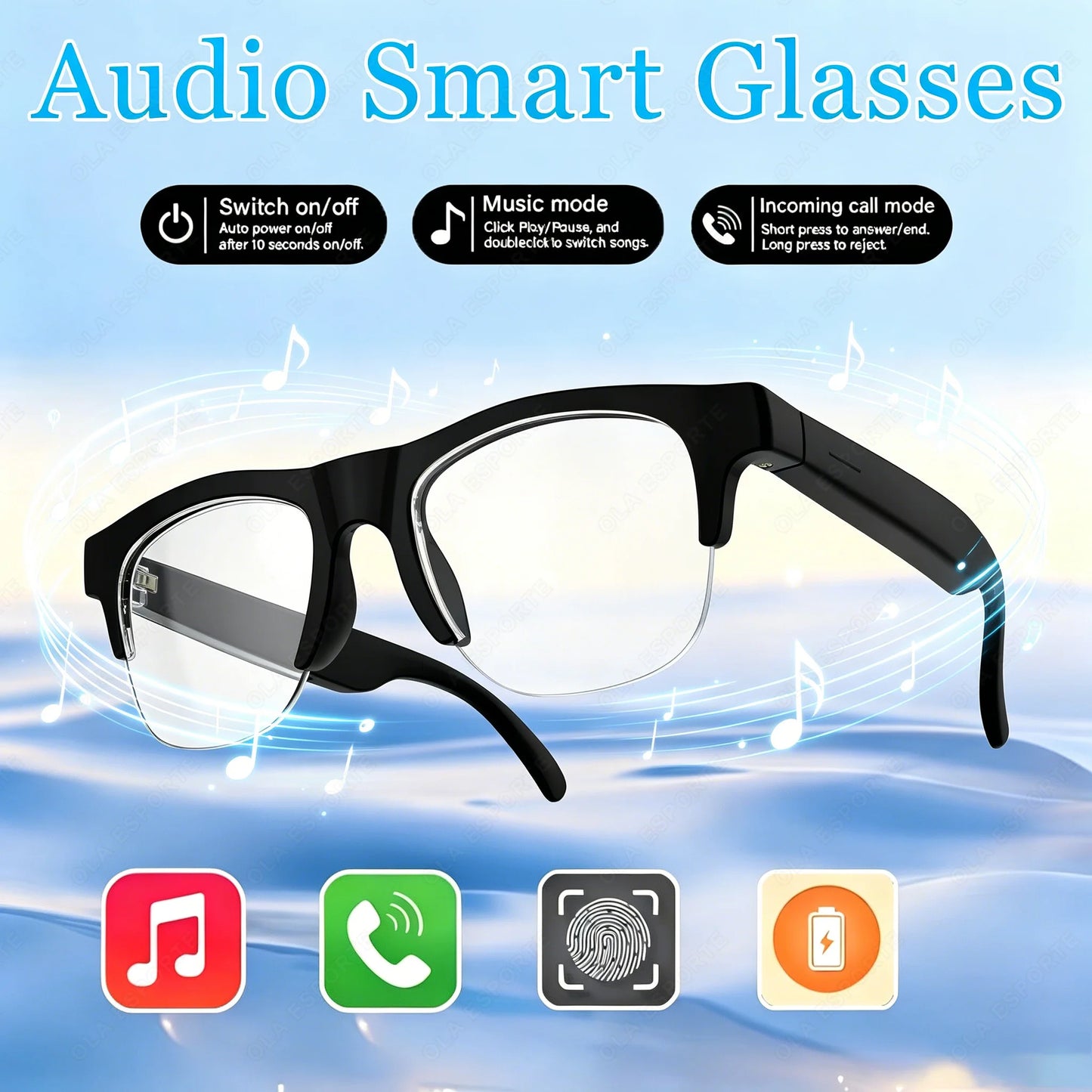 New 2026 Camera AI Smart Glasses Touch Control Photo Recording Translator Voice Assistant Music Wireless Bluetooth Sunglasses