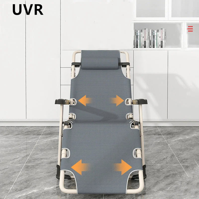 UVR Single Person Office Lunch Lounge Chair Outdoor Camping Foldable Portable Adjustable Backrest Comfortable Lounge Chair
