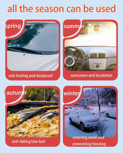 Magnetic Car Snow Cover Car Front Windscreen Cover Exterior Sunshade Snow Protection Snow Shield Half-Cover Windshield Cover