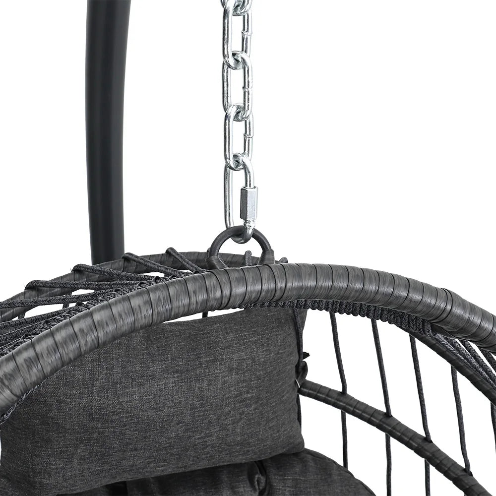 Woven hanging chair with stand and cushions hanging swing egg chair indoor outdoor patio garden leisure chair