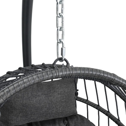 Woven hanging chair with stand and cushions hanging swing egg chair indoor outdoor patio garden leisure chair