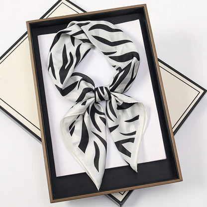 60Colors Luxury Scarf Women 70*70Cm Silk Feel Square Hair Wrapping Foulard Satin Shawl Big Size Head Bandana Hijab Handkerchief