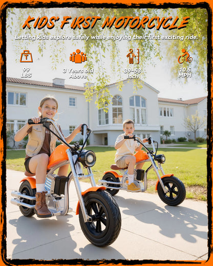 AOVOPRO Electric Bicycle Maximum Speed 10.5Ah, children's Electric Bicycle Range 9-10 Miles, 12 inch Inflatable Tires