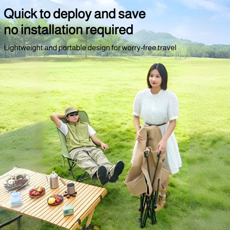 Outdoor Adjustable Folding Chair Portable Camping Chair Lying Or Sitting Balcony Chair With Footrest