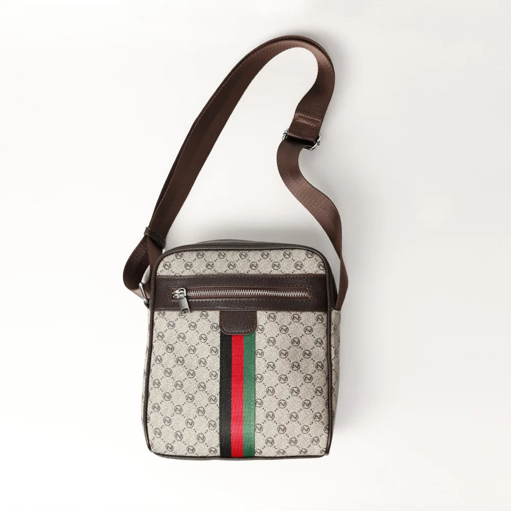 Luxury Design Men's Crossbody Bags Fashion Plaid Letter Printed Crossbody Bag Men Square Shoulder Bag Male Sling Messenger Bag