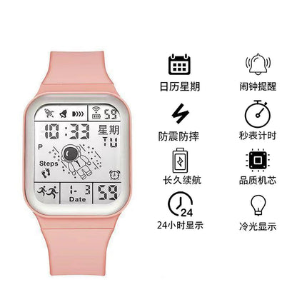 Fashion Digital Watch for Men Women Kids Spaceman Sweaterproof Sport Watches Multifunction Clock Student Electronic Wristwatch