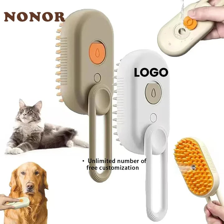 3-in-1 Dog Cat Hair Brush Electric Pet Cleaning Steam Spray Brush Massage Hair Removal Comb Anti Flying Brush