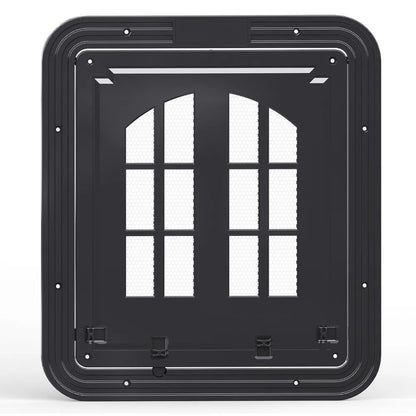 Self-Closing Dog Screen Door Magnetic Flap Reinforced Pet Lockable Screen Door 4 Entry Ways Heavy Duty Cat Door Hole