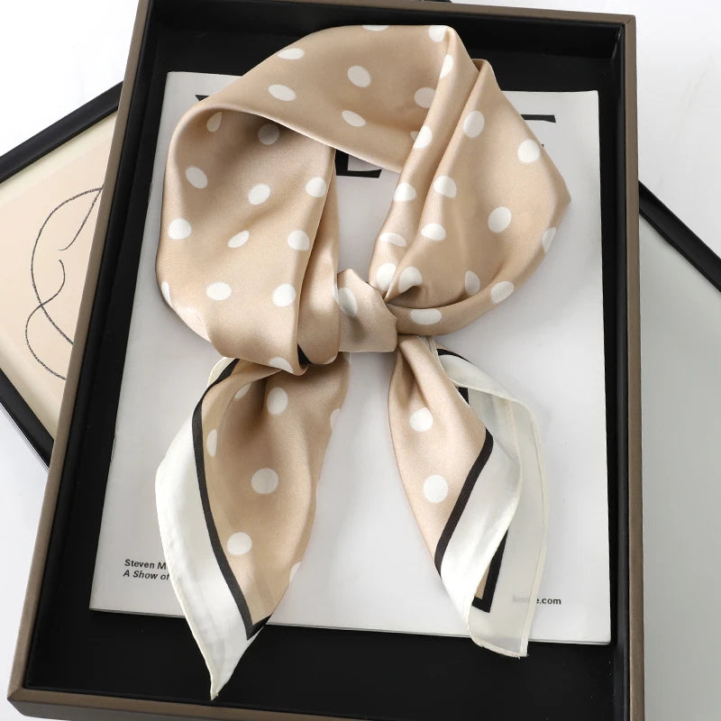 60Colors Luxury Scarf Women 70*70Cm Silk Feel Square Hair Wrapping Foulard Satin Shawl Big Size Head Bandana Hijab Handkerchief
