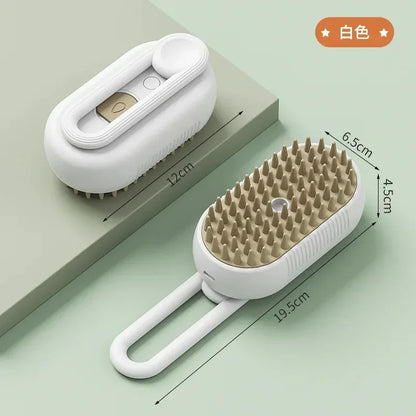 3-in-1 Dog Cat Hair Brush Electric Pet Cleaning Steam Spray Brush Massage Hair Removal Comb Anti Flying Brush