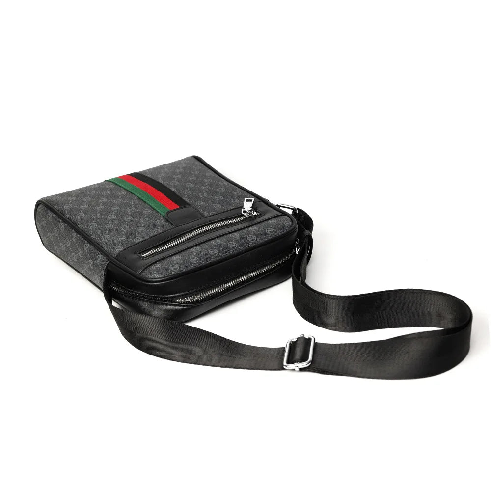 Luxury Design Men's Crossbody Bags Fashion Plaid Letter Printed Crossbody Bag Men Square Shoulder Bag Male Sling Messenger Bag