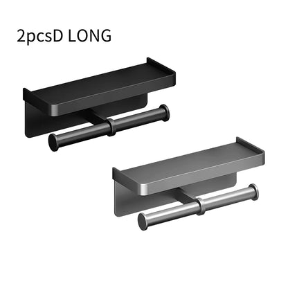 Aluminum alloy Toilet paper holder Toilet Paper Holder Wall-Mounted WC Paper Phone Holder Shelf Towel Roll shelf Accessories