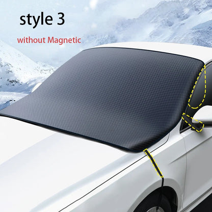 Magnetic Car Snow Cover Car Front Windscreen Cover Exterior Sunshade Snow Protection Snow Shield Half-Cover Windshield Cover