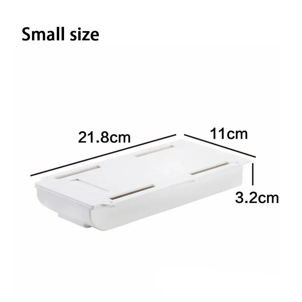 Adhesive Under Desk Drawer Organizer Hidden Table Storage Box Slide Out Tray Simple Sundries Cosmetics Stationery Organizer