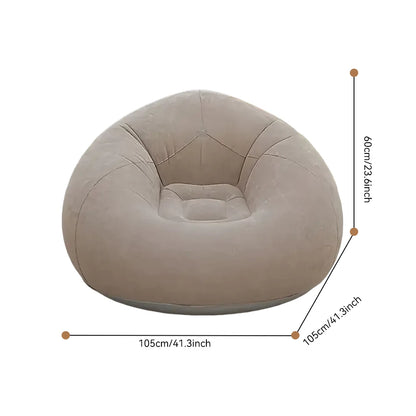 Portable Large Lazy Inflatable Sofa Chair Foldable PVC Flocking Couch Chair For Home Living Room Bedroom Outdoor  Beach Camping