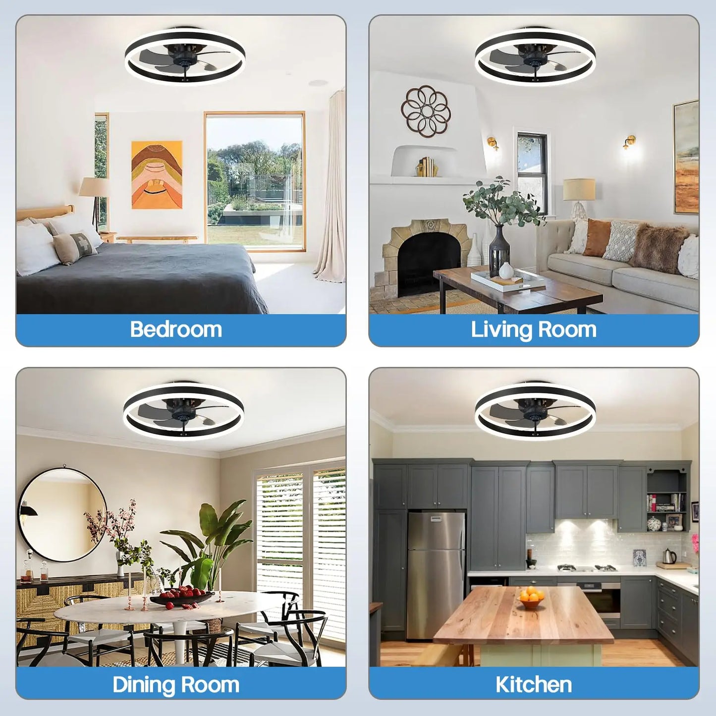Modern Ceiling Fan (With Lighting) Silent LED Dimmable Ceiling Fan (With Remote Control) for Bedroom Study Dining Room,