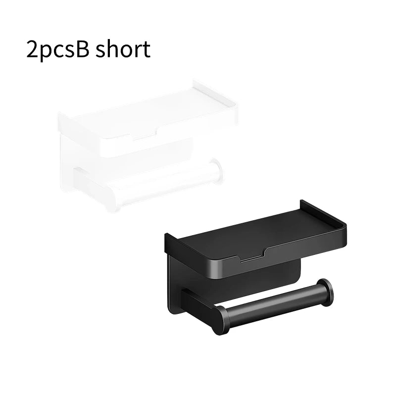 Aluminum alloy Toilet paper holder Toilet Paper Holder Wall-Mounted WC Paper Phone Holder Shelf Towel Roll shelf Accessories