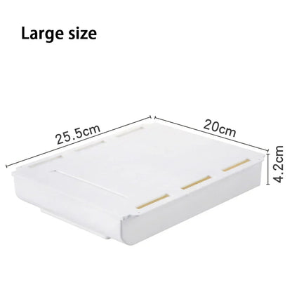 Adhesive Under Desk Drawer Organizer Hidden Table Storage Box Slide Out Tray Simple Sundries Cosmetics Stationery Organizer
