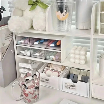 3 Tier Double Layer PP Desktop Organizer Stationery Storage Box Office School Study Desk Holder