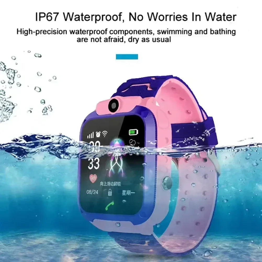 Lenovo 2027 New 5G Kids Smart Watch GPS Location Sim Card Call SOS Camera Waterproof Child Watch for Boys Girls Present Gift