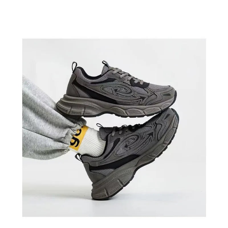 Retro unky Dad Shoes Men's Summer 2026 Thick Sole Hiking Sneakers Breathable Mesh Non-slip Casual Streetwear Footwear