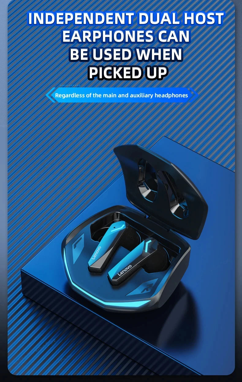Lenovo GM2 PRO Bluetooth Headset for Game  5.3 Spoit Headset Dual Mode HD Call Noise Reduction Earbuds with Mic Music Earphories
