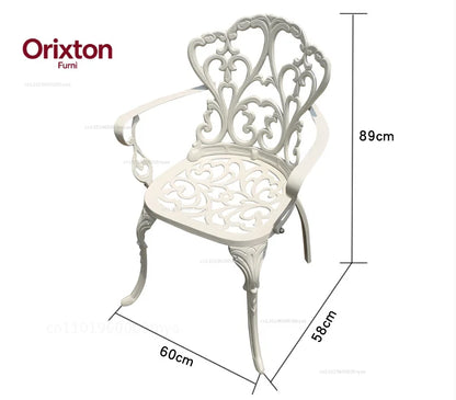 Outdoor Cast Aluminum Tables And Chairs Courtyard Garden Hotel Urniture Terrace Combination leisure Metal Round Patio Table