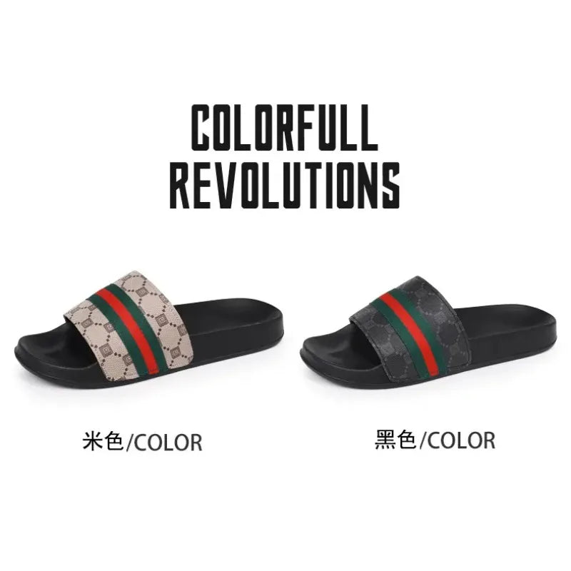 Plus Size Men's One Strap Slides, Fashion Outdoor Wear, Soft Bottom Non Slip Comfortable Casual Slippers