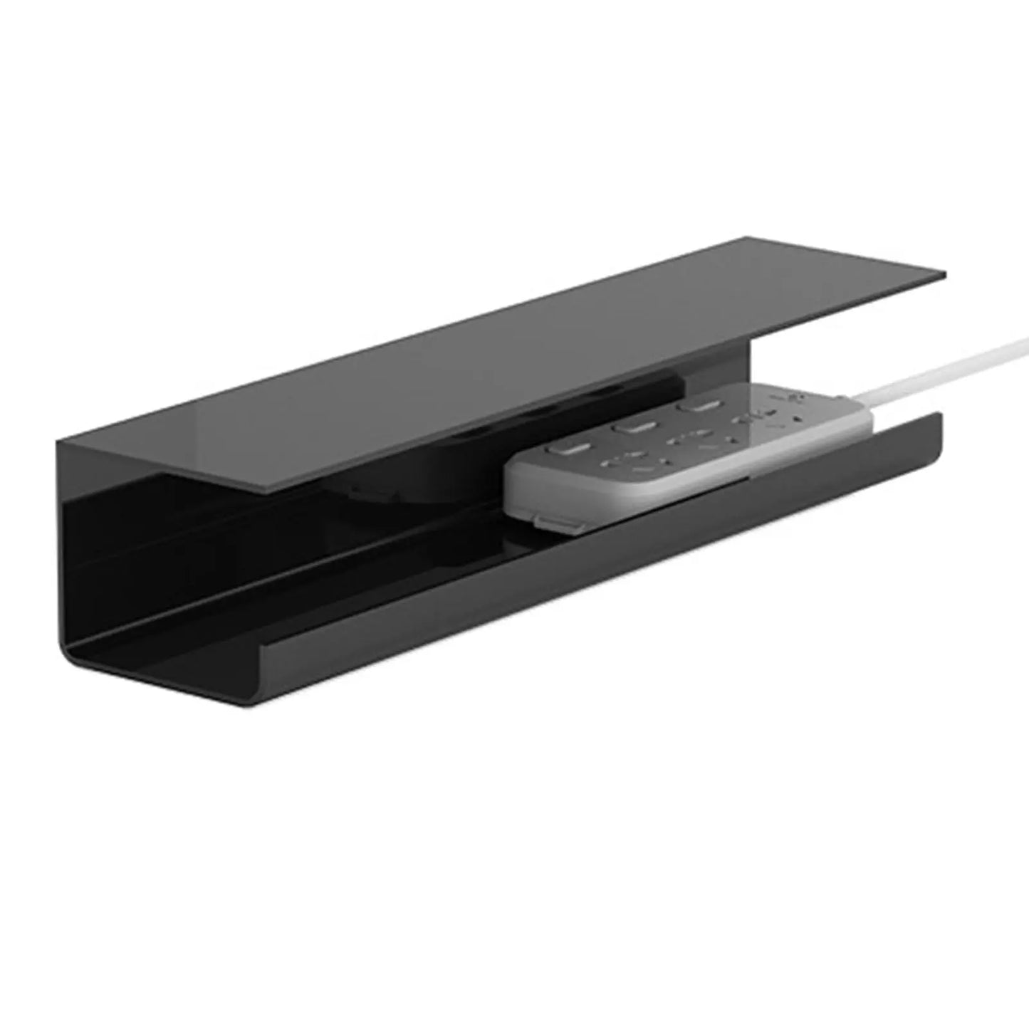 Wire Storage Slot 8.5cm/3.35in Under Desk Cable Management Tray Self Adhesive Cable Storage Rack Basket for Power Strip Adapter