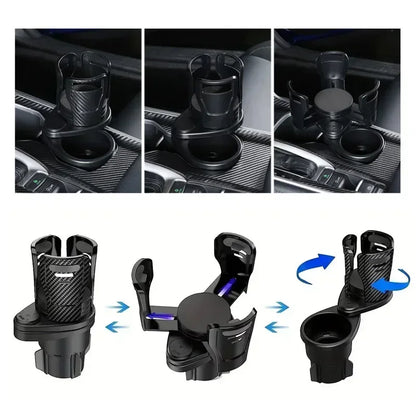 Adjustable Dual Cup Holder Car Mount Multifunction with Phone Holder Car Cup Expansion Adapter for Vehicle Cup Holers