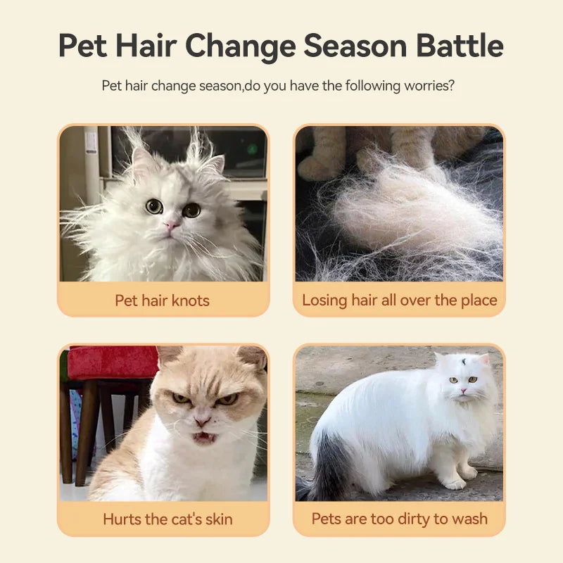 ROJECO Electric Cat Steam Brush Pet Spray Hair Comb Sprayer Cat Hair Brushes for Massage Hair Removal Cat Dog Grooming Supplies
