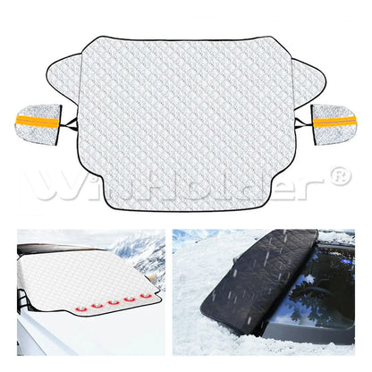 Magnetic Car Front Windshield Cover Automobile Sunshade UV Dust Snow Ice Protection Cover Winter Summer Windshield Shield Size 147cmx116cm / 110cmx145cm