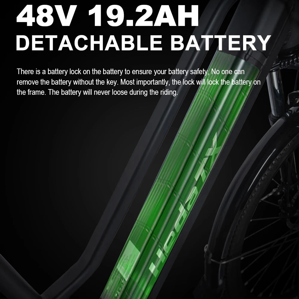 HEDATX 27.5 Inch 2.1 Tire Electric BIkes 48V15.6Ah lithium battery City E Bike Mechanical disc brake Cargo electric bicycle