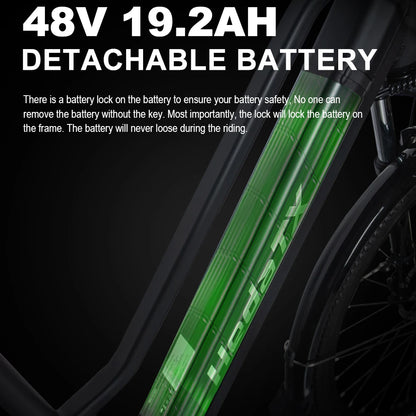 HEDATX 27.5 Inch 2.1 Tire Electric BIkes 48V15.6Ah lithium battery City E Bike Mechanical disc brake Cargo electric bicycle