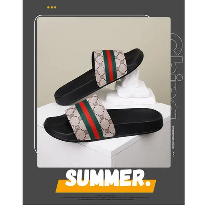 Plus Size Men's One Strap Slides, Fashion Outdoor Wear, Soft Bottom Non Slip Comfortable Casual Slippers
