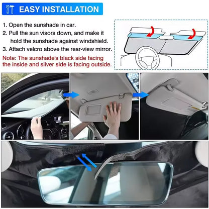 Windshield Sunshade for Tesla Model Y 3 X S 2017-2026 Folding Front Window Sun Shade Cover Heat Protection Visor Accessories