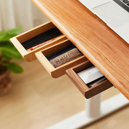 Saving Creative Under Desk Adhesive Natural Decoration Hidden Drawer Home Storage Wooden Storage Drawer Stationery Container