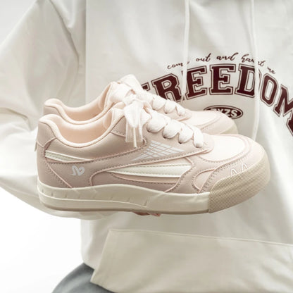 Vintage White Platform Skate Sneakers For Women 2026 Spring New Soft Sole Height Increasing Fashion Versatile Casual Daily Walki
