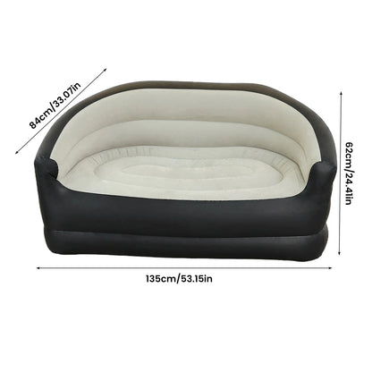 Double Outdoor Inflatable Sofa Air Sofa Bed & Air Pump for Living Room (Grey)