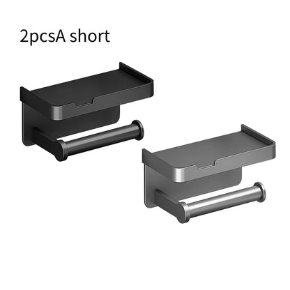 Aluminum alloy Toilet paper holder Toilet Paper Holder Wall-Mounted WC Paper Phone Holder Shelf Towel Roll shelf Accessories