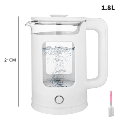 1.8L Electric Kettle 1500W Water Boiler Pot Tea Stainless Steel Kettle Auto Shut-Off Electric Kettle Home Kitchen Water Heater UK Plug