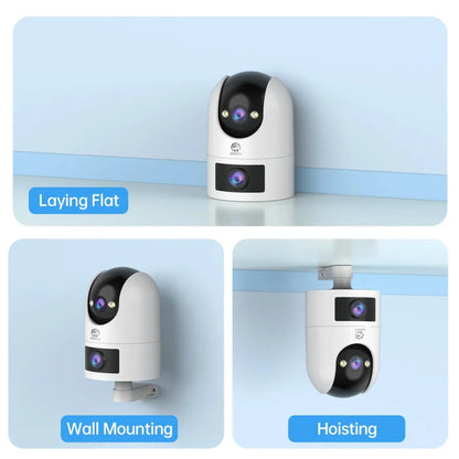 CAM720 8MP WiFi IP Camera Dual Lens Outdoor Surveillance Camera Auto Tracking Baby Monitor Night Vision 5X Zoom Indoor Cameras