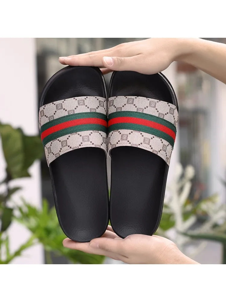 Plus Size Men's One Strap Slides, Fashion Outdoor Wear, Soft Bottom Non Slip Comfortable Casual Slippers