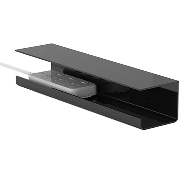 Wire Storage Slot 8.5cm/3.35in Under Desk Cable Management Tray Self Adhesive Cable Storage Rack Basket for Power Strip Adapter