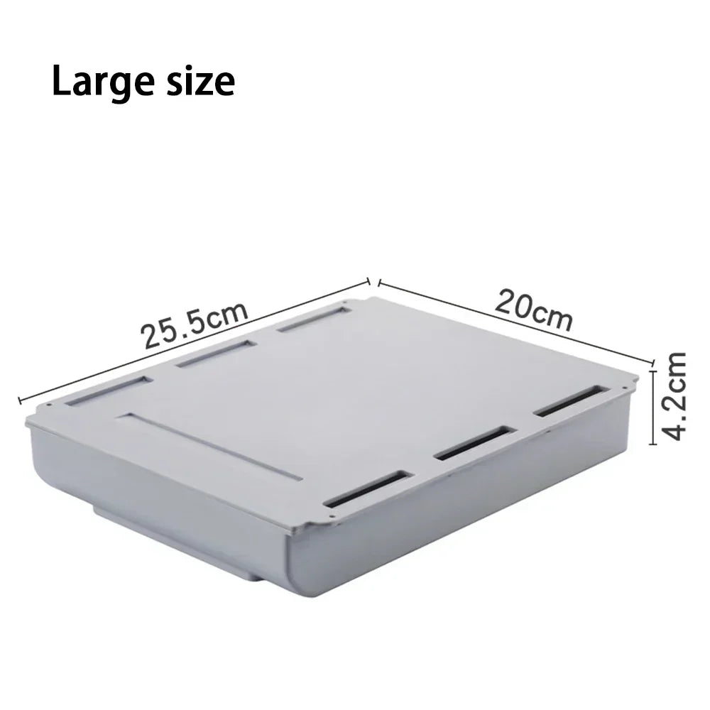 Adhesive Under Desk Drawer Organizer Hidden Table Storage Box Slide Out Tray Simple Sundries Cosmetics Stationery Organizer